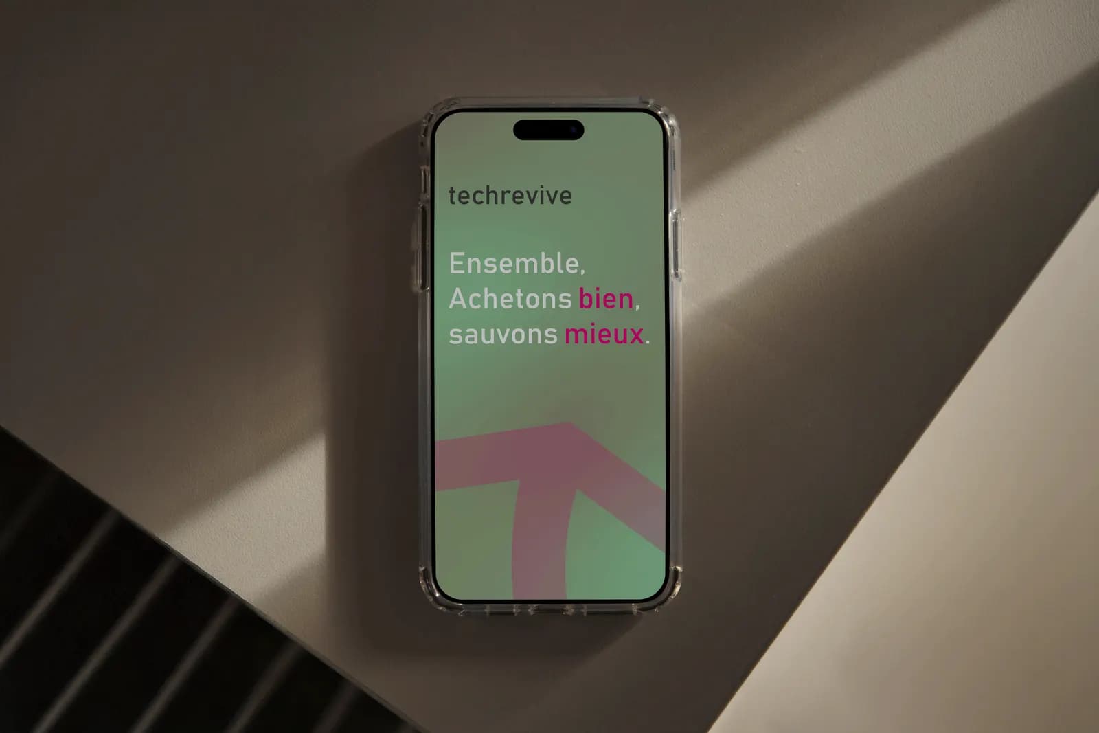Mockup d'application mobile TechRevive